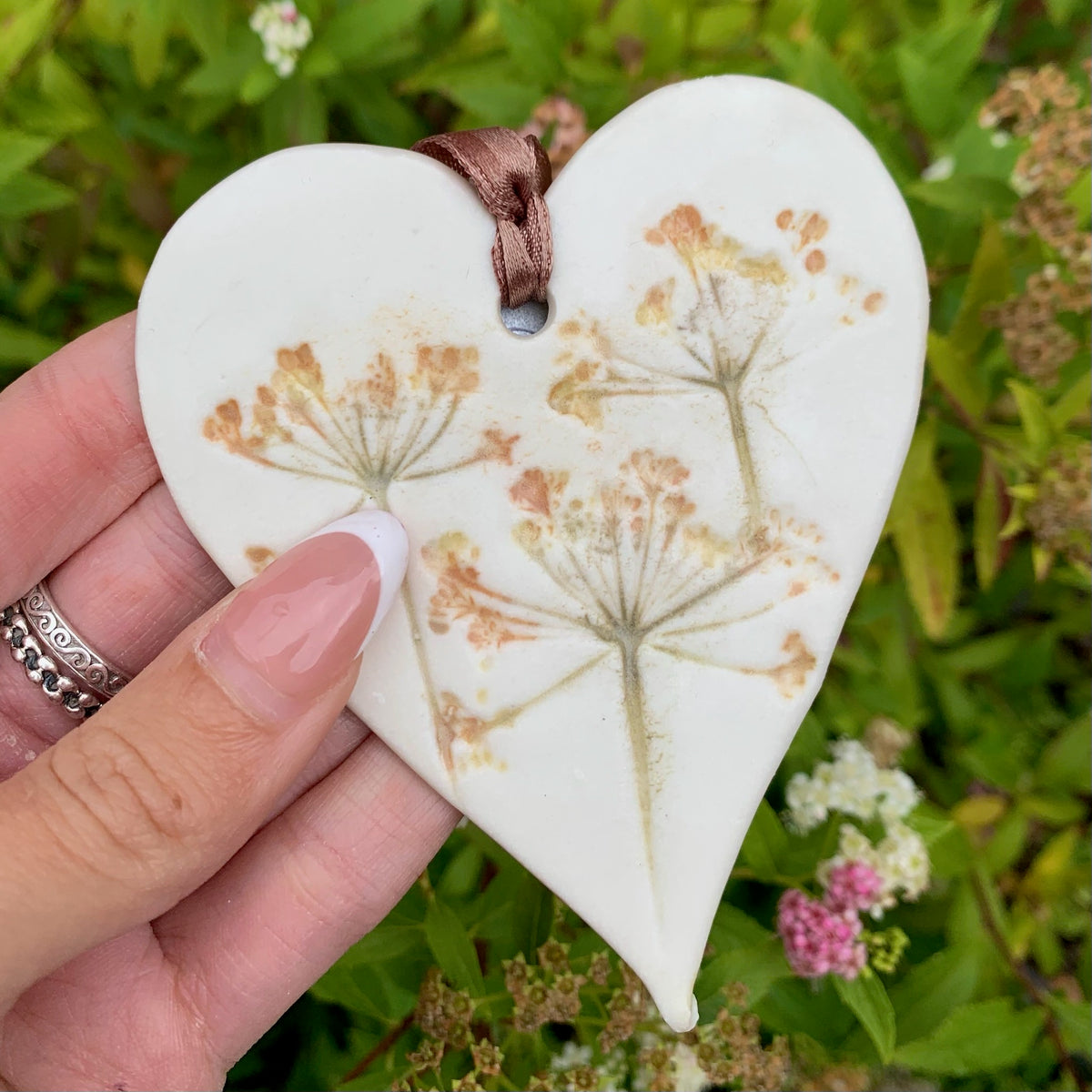 Ceramic Hanging Heart- Floral design
