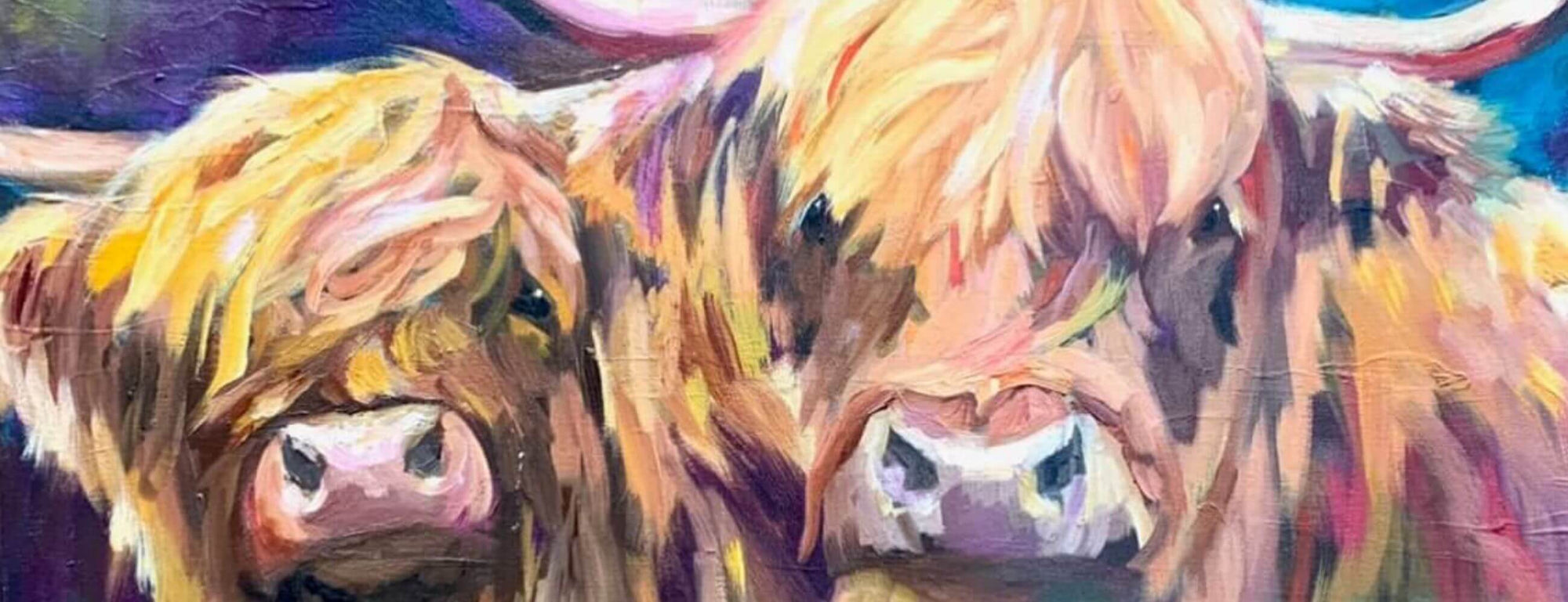 Sue Gardner highland cow original wall art.