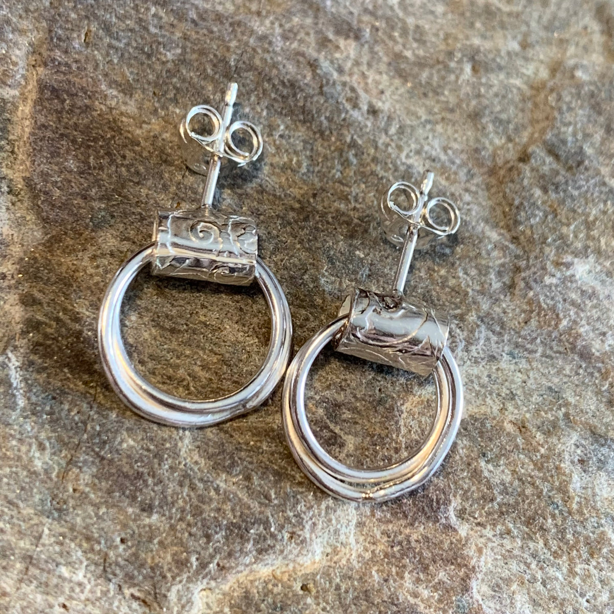 Sterling Silver Spinner Stud Earrings