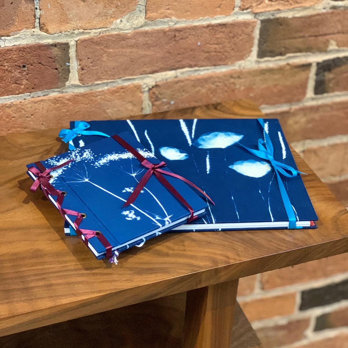 Cyanotype sketchbook with ribbon - Landscape