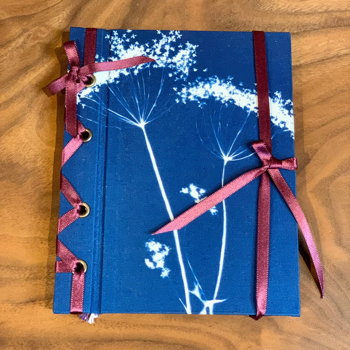 Small Cyanotype notebook with ribbon - Portrait A6