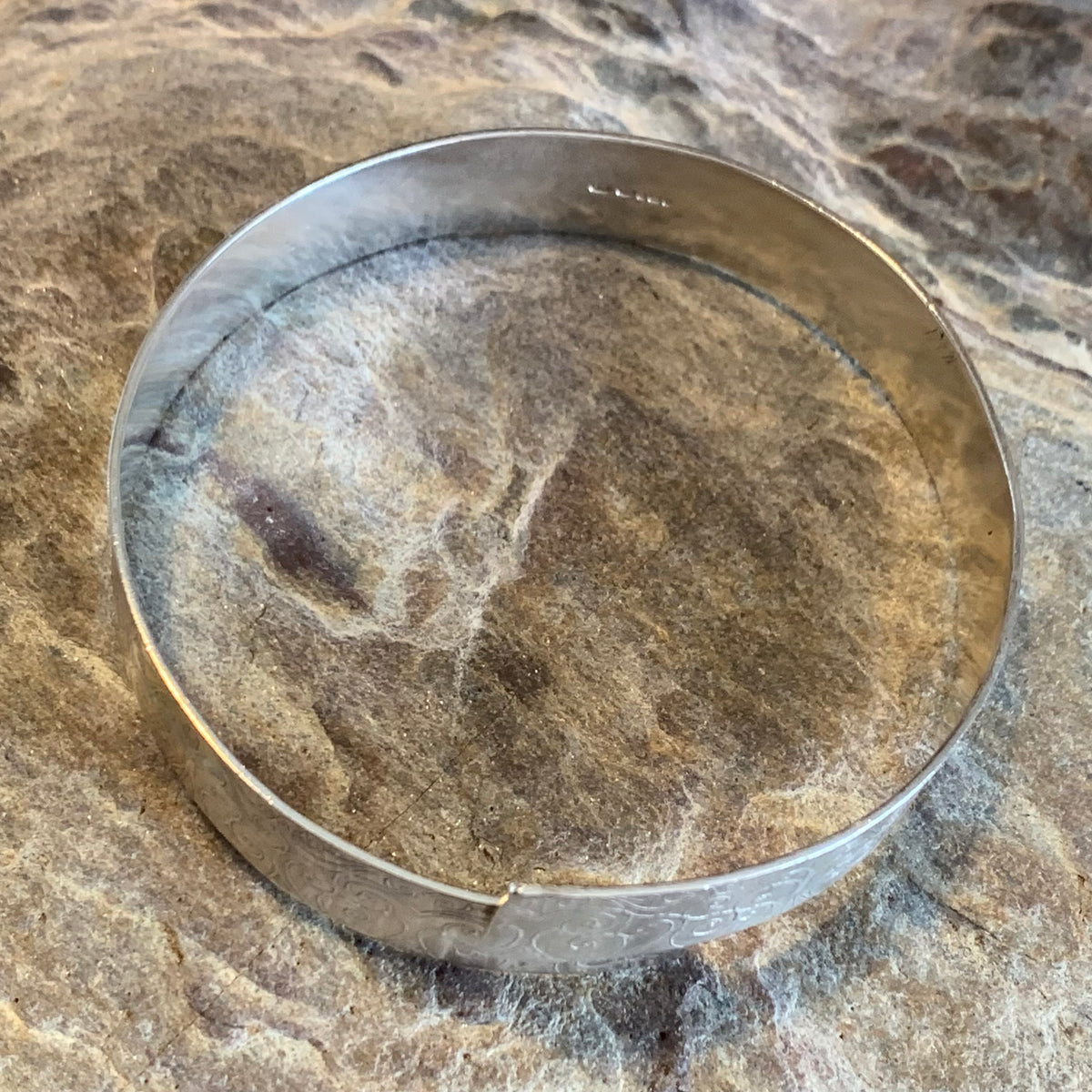 Silver Etched Bangle