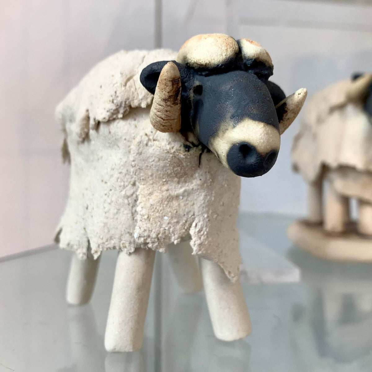 Handmade Ceramic Sheep Sculpture